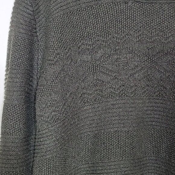 Vintage Woolrich Mens Chunky Knit Sweater Size L Olive Green Shawl Collar Wool - Picture 11 of 14
